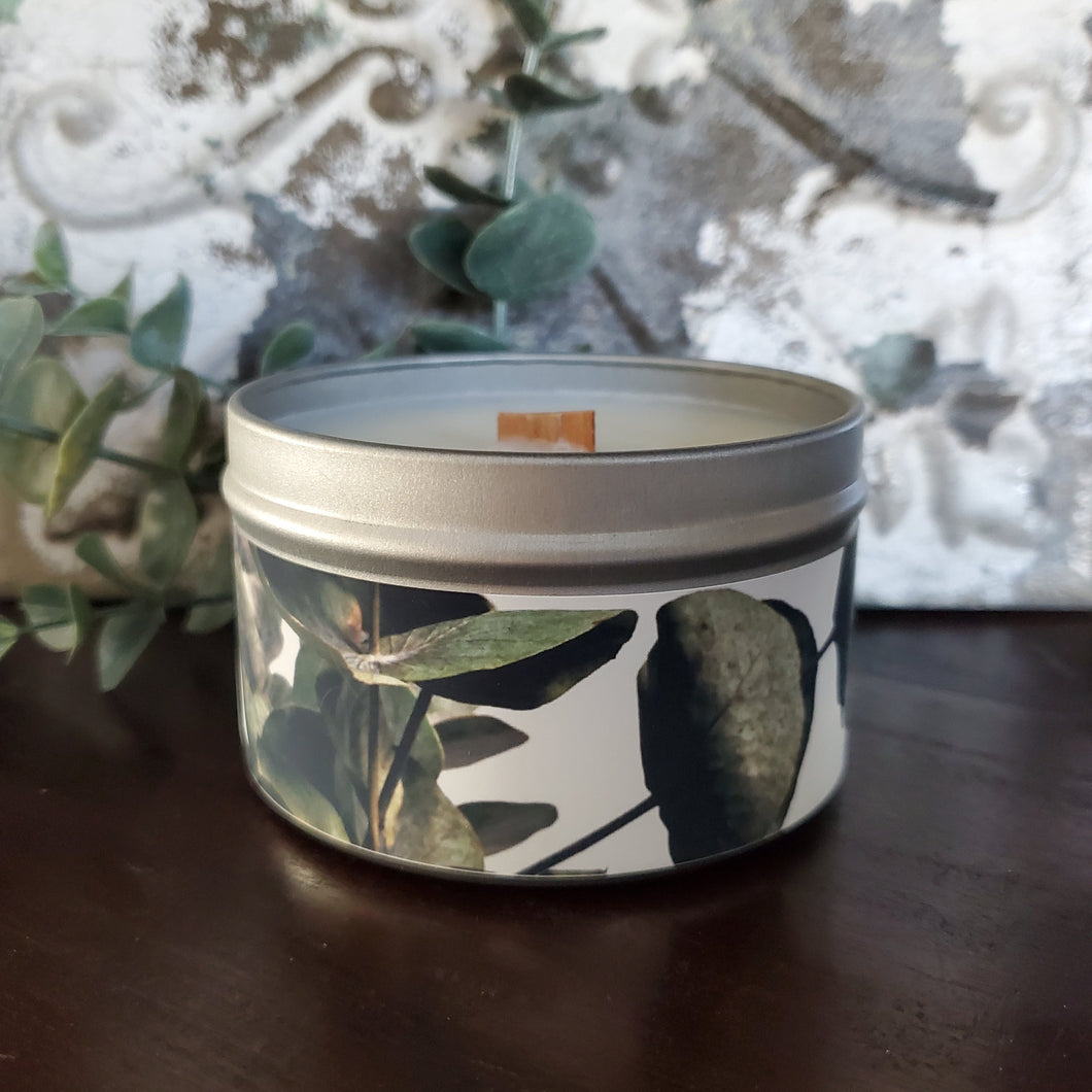 Eucalyptus Mint Wooden Wick Candle